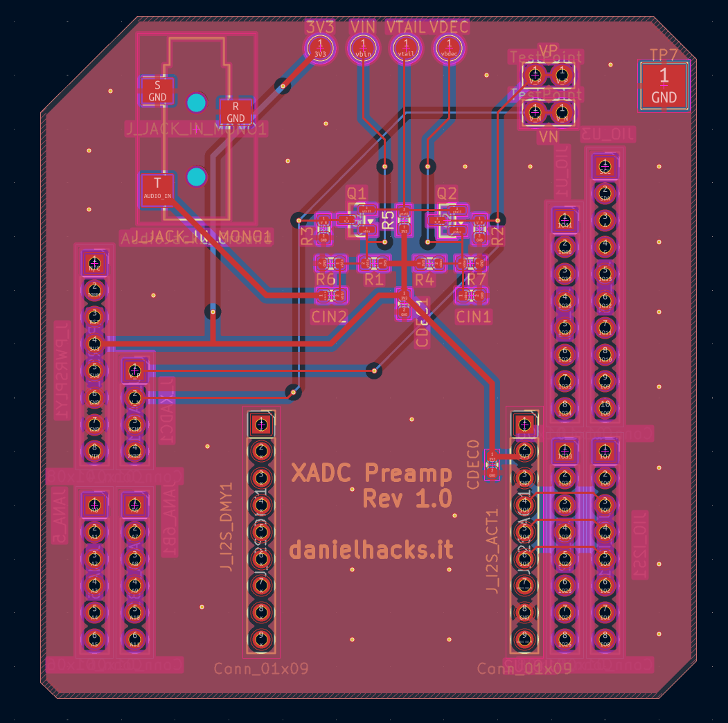 PCB design of a preamp