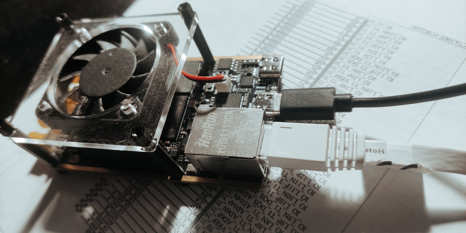 HamGeek Zynq-7020 SDR board transmitting over ethernet